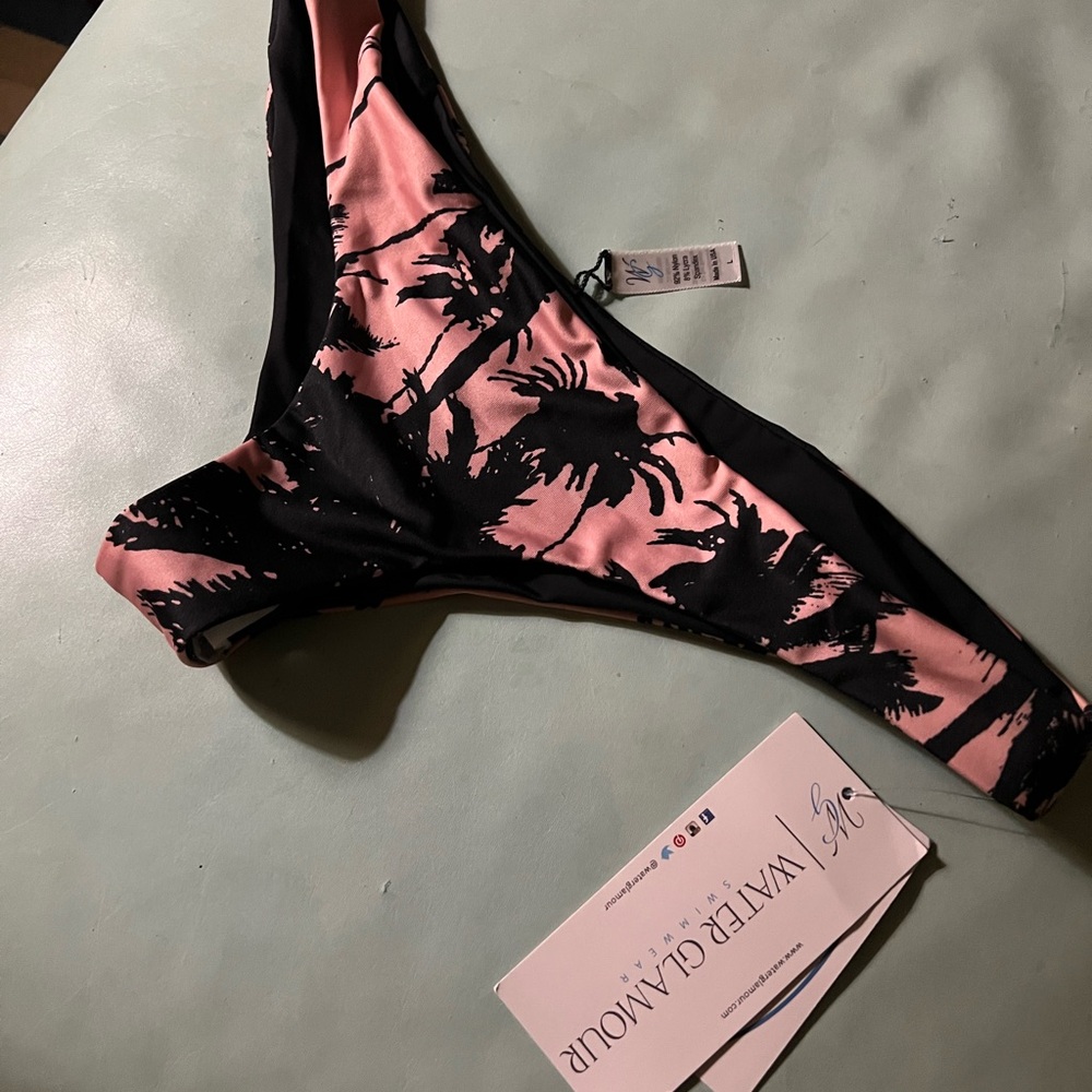 Water Glamour Tropical Bikini Bottom L